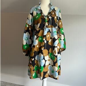 Who What Wear floral print mini dress cotton boho chic S